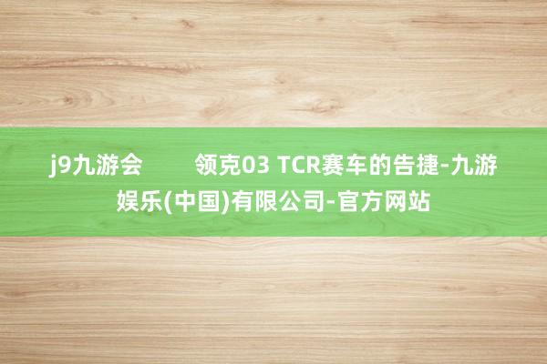 j9九游会        领克03 TCR赛车的告捷-九游娱乐(中国)有限公司-官方网站