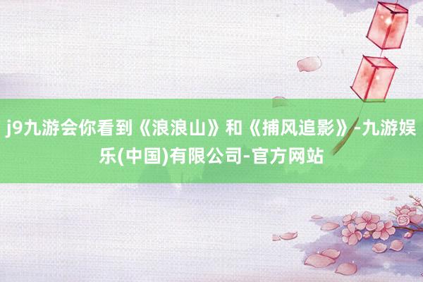 j9九游会你看到《浪浪山》和《捕风追影》-九游娱乐(中国)有限公司-官方网站