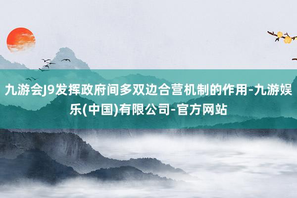 九游会J9发挥政府间多双边合营机制的作用-九游娱乐(中国)有限公司-官方网站