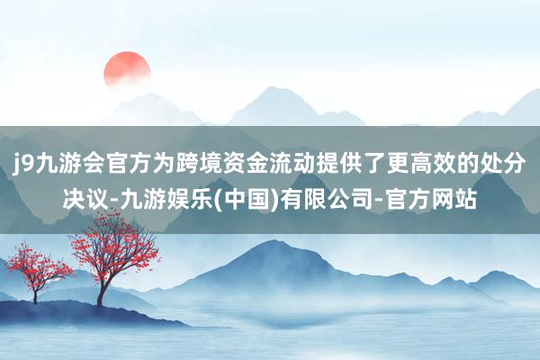 j9九游会官方为跨境资金流动提供了更高效的处分决议-九游娱乐(中国)有限公司-官方网站